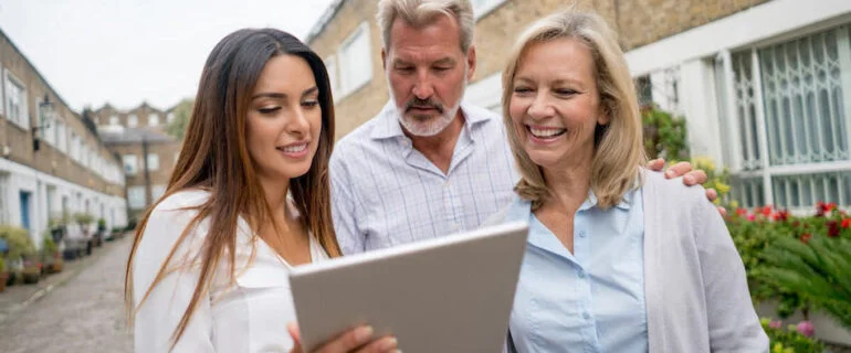 Family looking at a loan-to-value (LTV) for a property