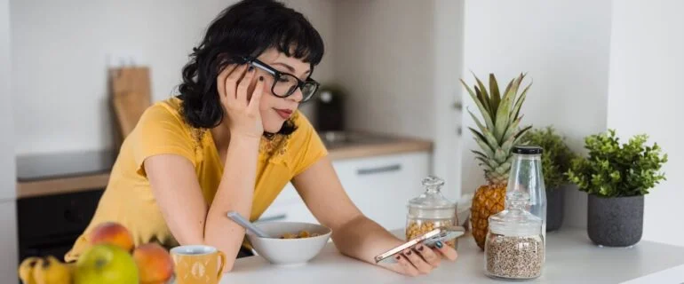 Young girl checking her credit score for a mortgage
